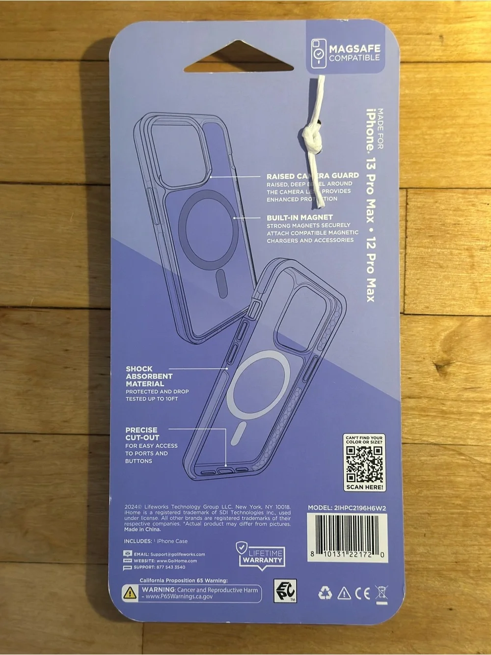 iHome Lavender MagSafe-Compatible Case for iPhone 13 Pro Max / 12 Pro Max